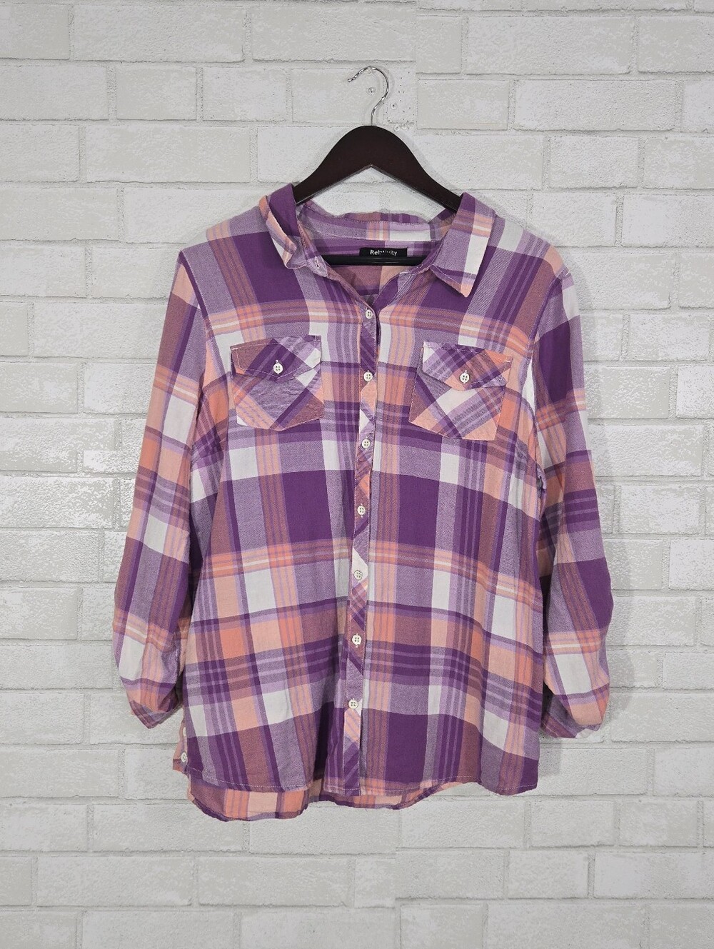 Relativity flannel print button down - Picture 5 of 13